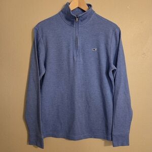 VINEYARD VINES Saltwater Quarter Zip Blue Pull-Over Sweater Men's XS Women's M